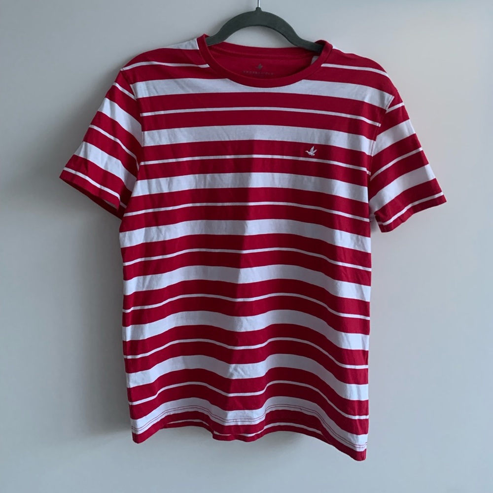 Brooks field mens t shirt red and white stripes